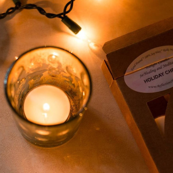Holiday Cheer Reiki-Infused Tealight Candles for Healing and Meditation